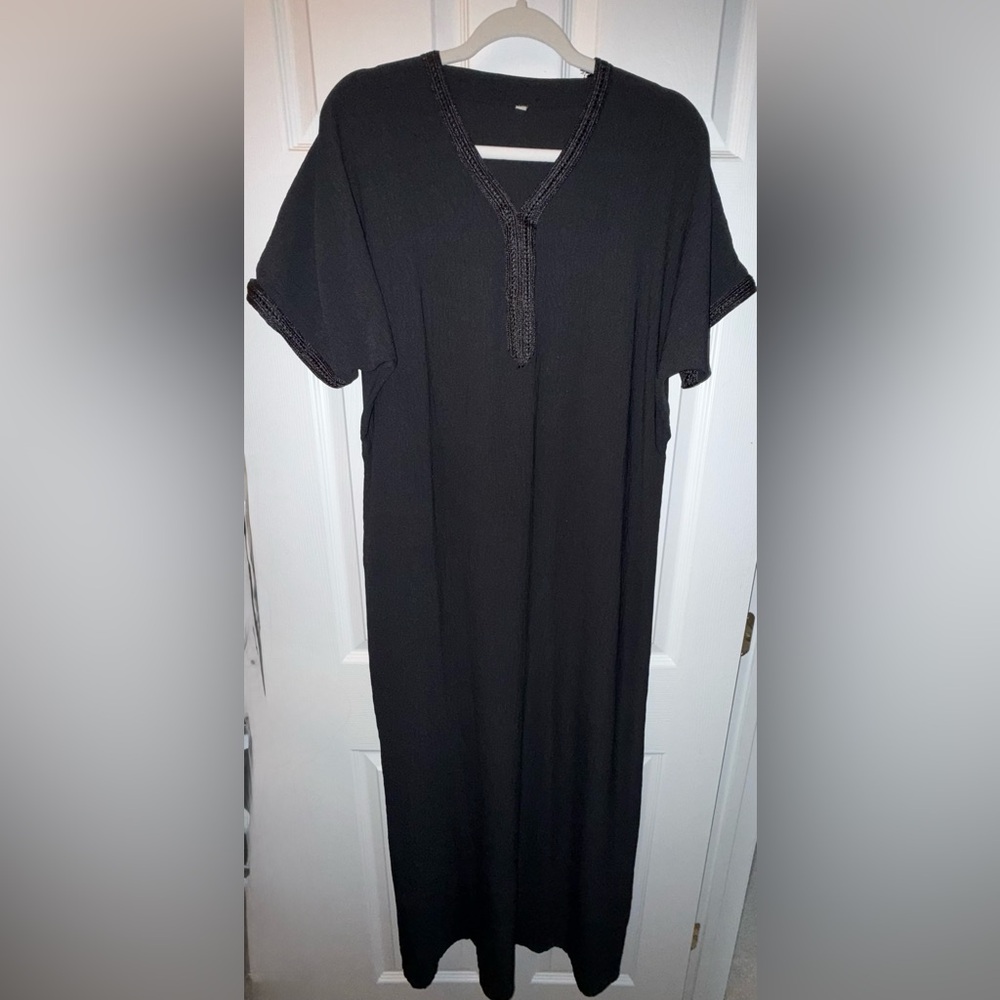 Black Short Sleeve Dress kaftan abaya Moroccan style